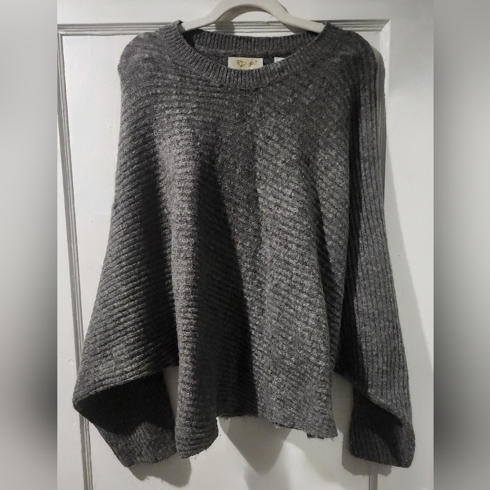 RD Style Charcoal Ribbed Knit Sweater
